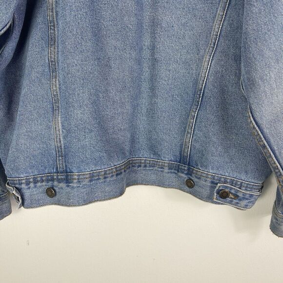 Vintage Wrangler Rugged Wear Jean Jacket XL Mens Denim Trucker Cowboy Western - Picture 7 of 12